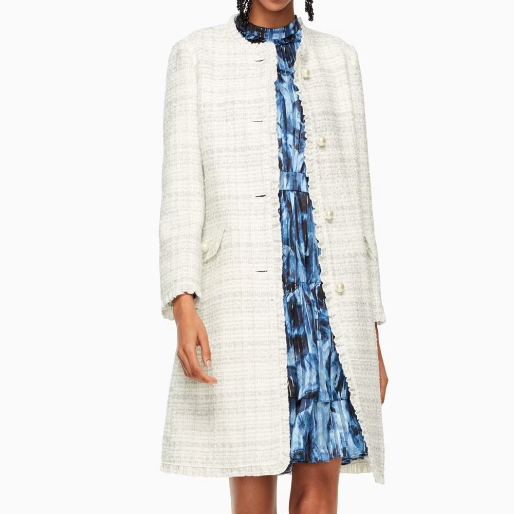 Kate Spade Bright Star Sparkle Tweed Blazer Coat Jacket